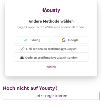 Alternative Login Methoden