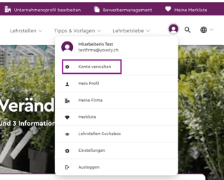 Profil Einstellungen Kunden