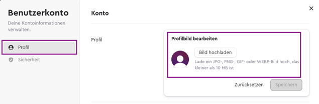 Profilbild ändern