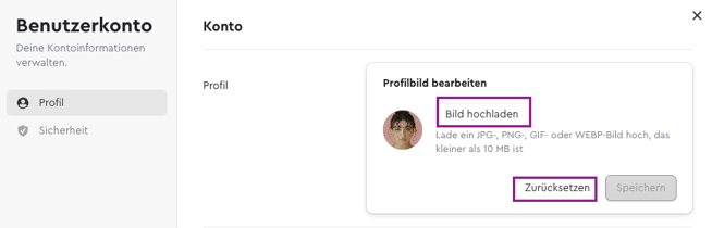 Profilbild anpassen